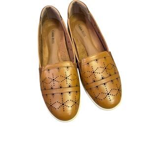 Cobb Hill Womens‎ Bailee Leather Slip-on Sneaker, Honey Size 6.5 Cushioned Comfy